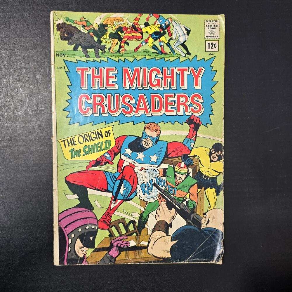 The MIGHTY CRUSADERS #1 (Radio Comics 1965) Origin of The SHIELD